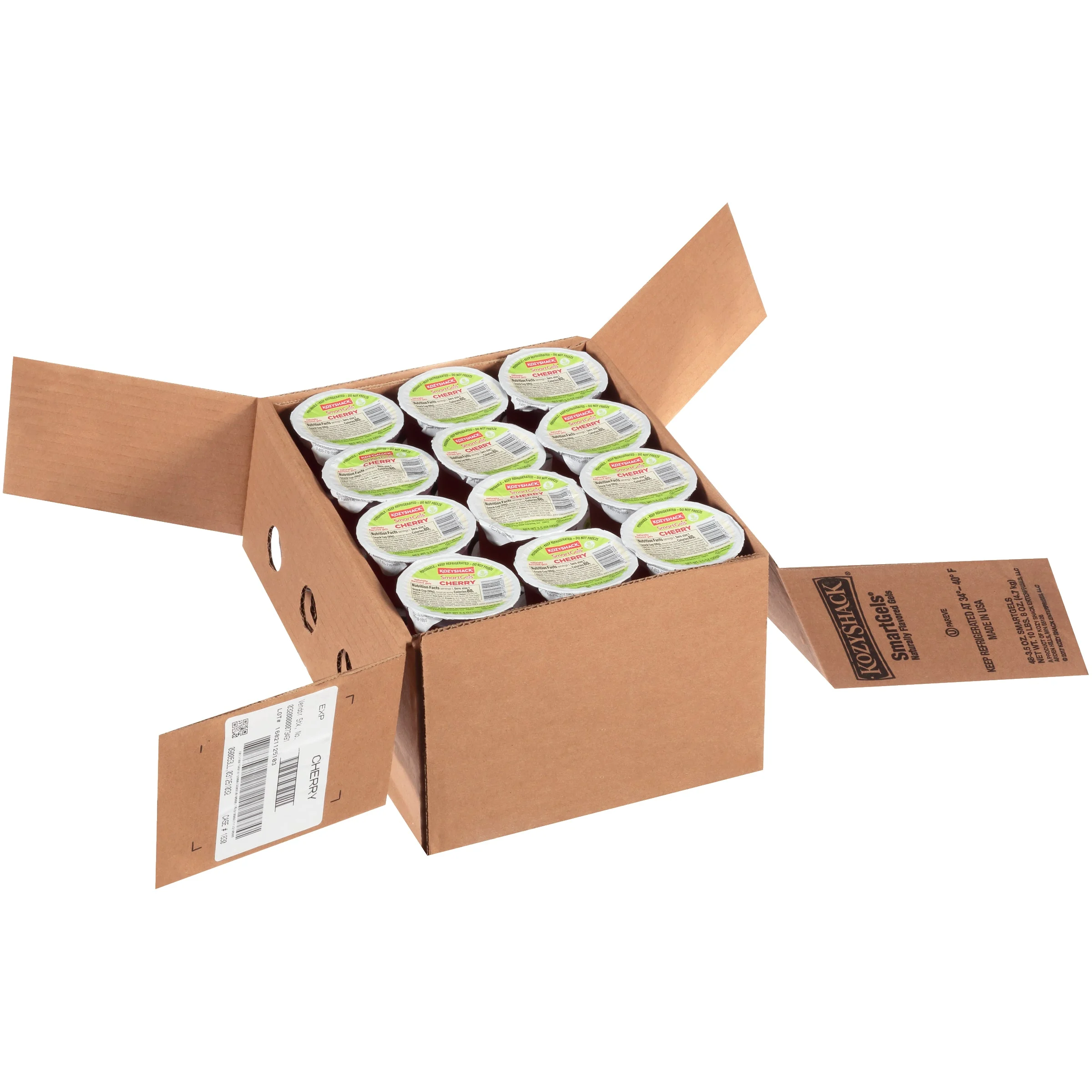 Kozy Shack Cherry Smartgels 3.5 Ounce Size - 48 Per Case.