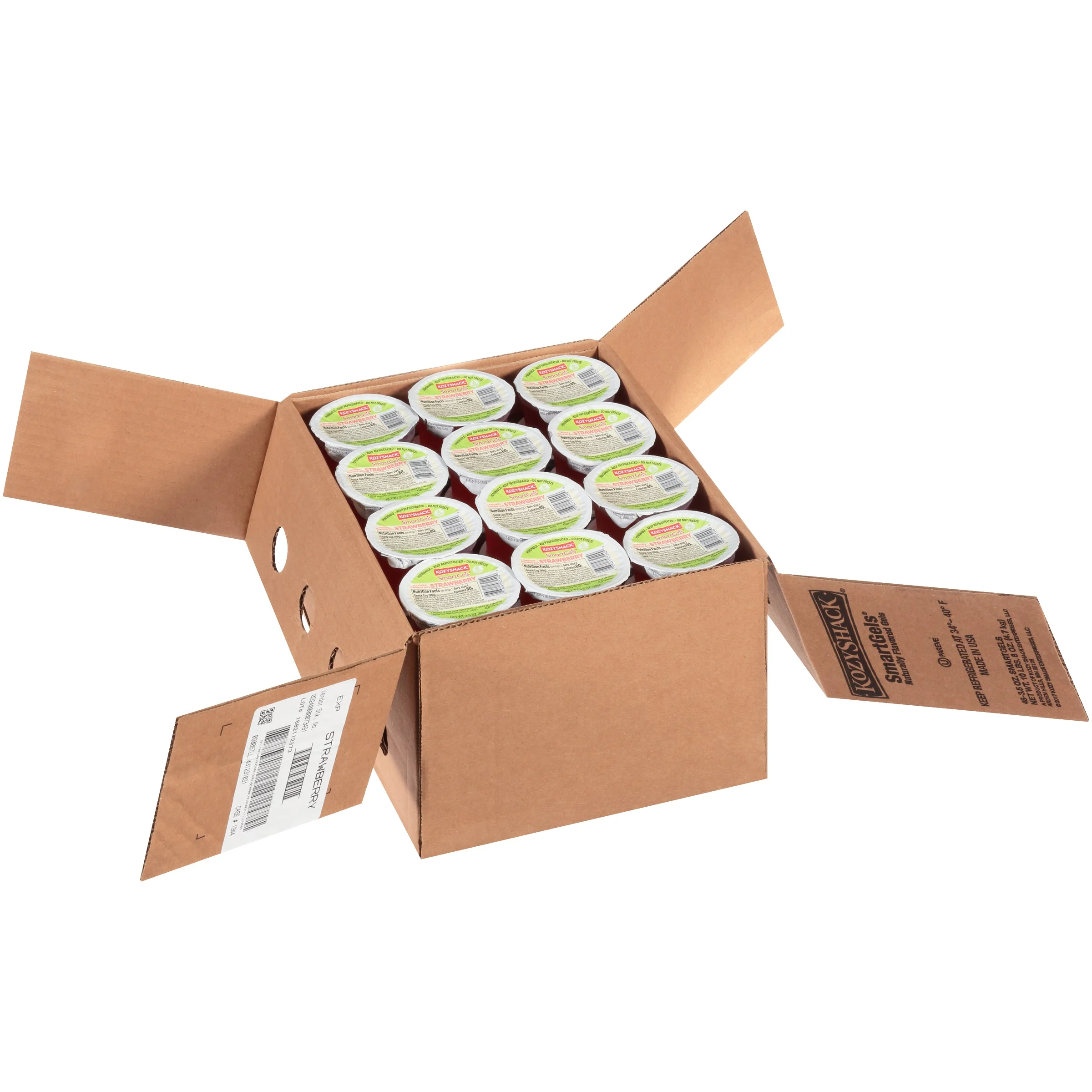 Kozy Shack Strawberry Smartgels 3.5 Ounce Size - 48 Per Case.