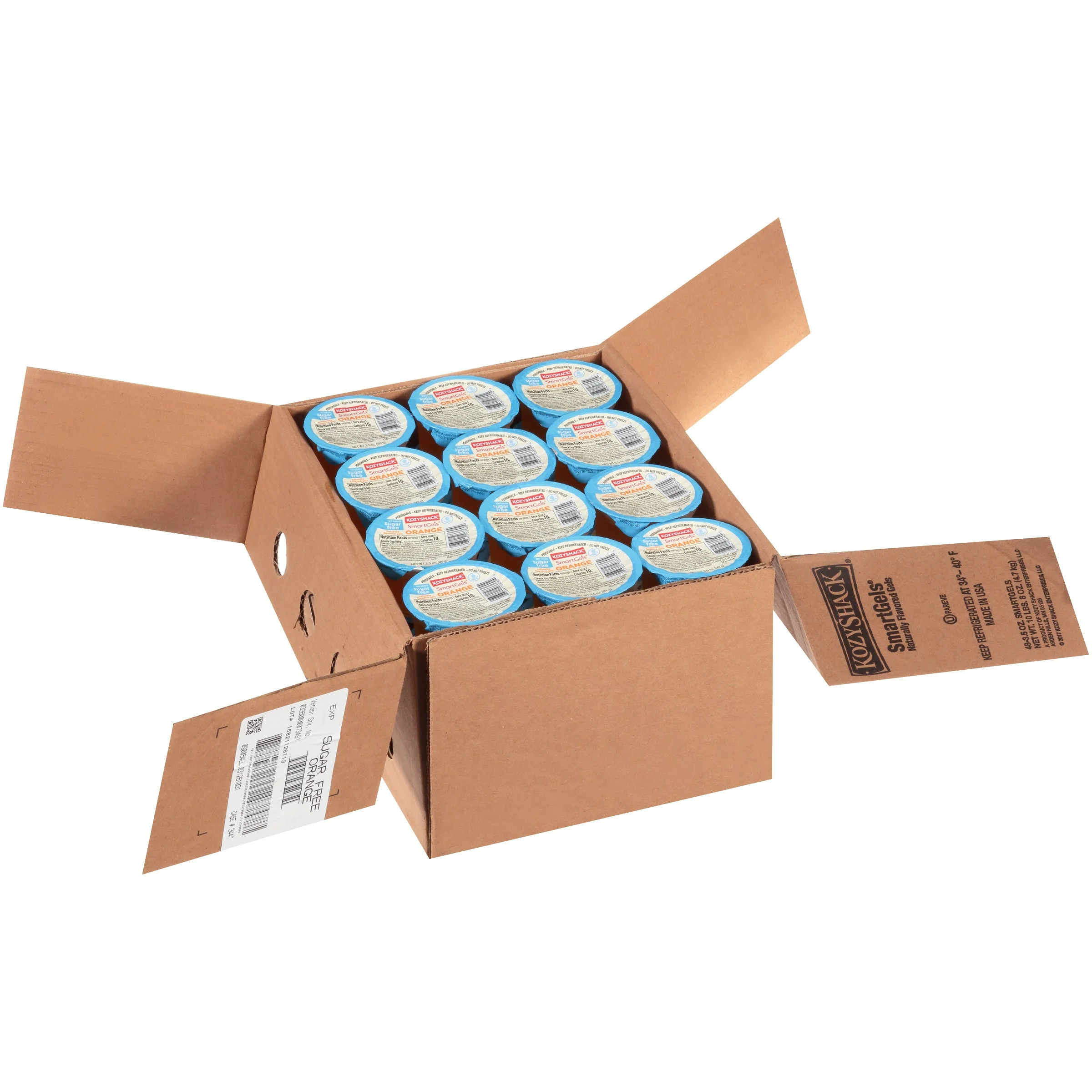 Kozy Shack Sugar Free Orange Smartgels 3.5 Ounce Size - 48 Per Case.