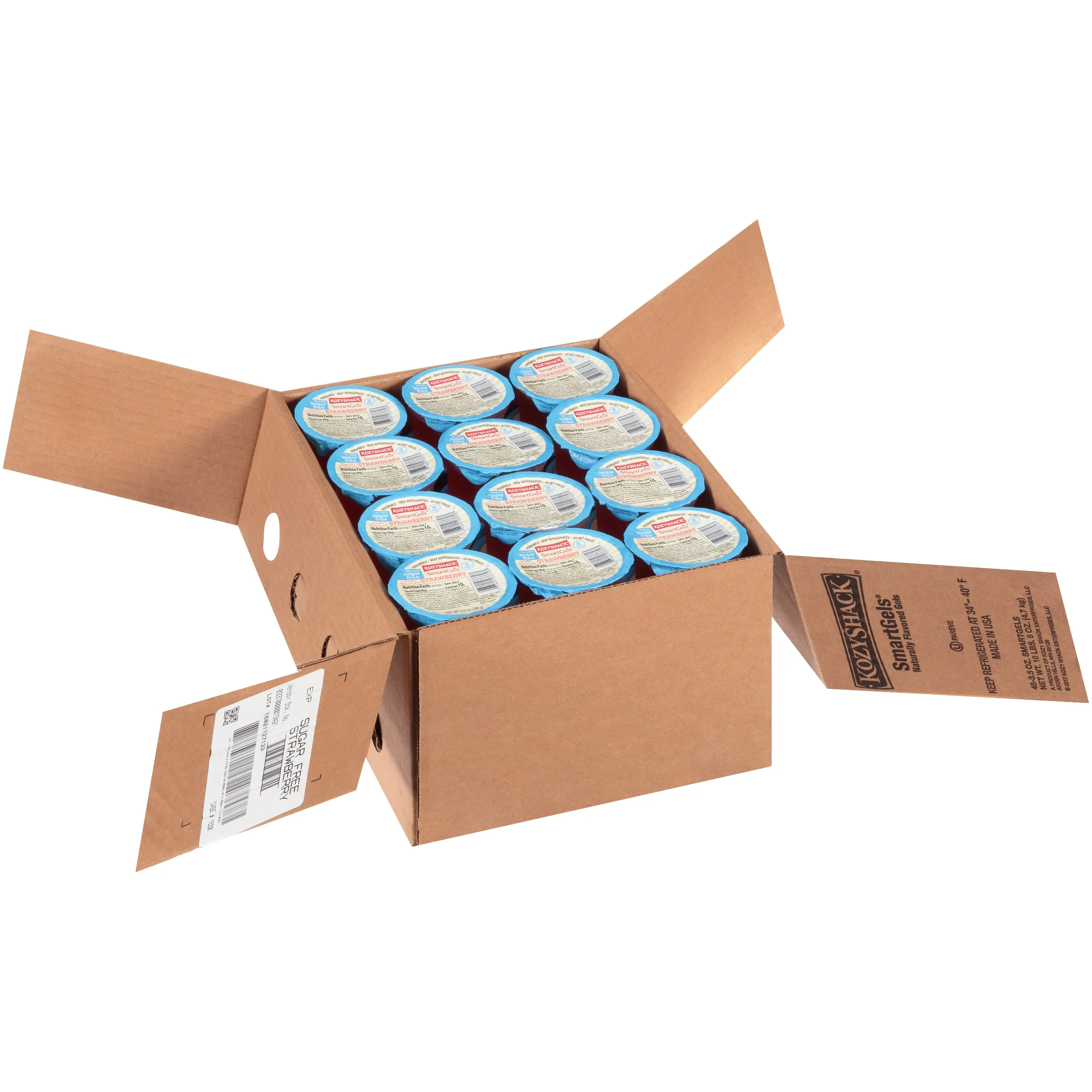Kozy Shack Sugar Free Strawberry Smartgels 3.5 Ounce Size - 48 Per Case.