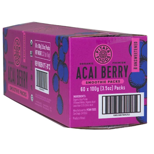Pitaya Plus Organic Acai Pure Smoothie 100 Grams Each - 60 Per Case.