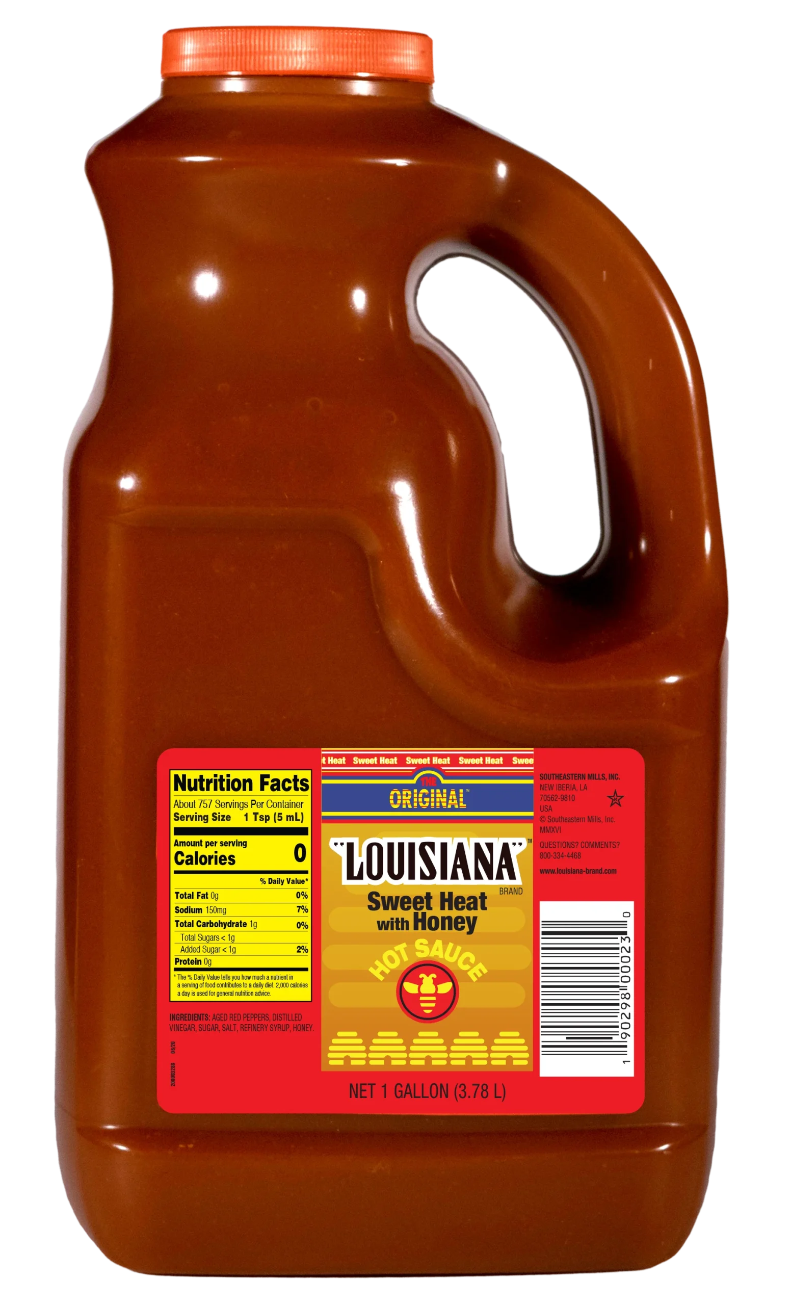 Louisiana Hot Sauce Original Louisiana Sweetheat With Honey 1 Gallon - 4 Per Case.