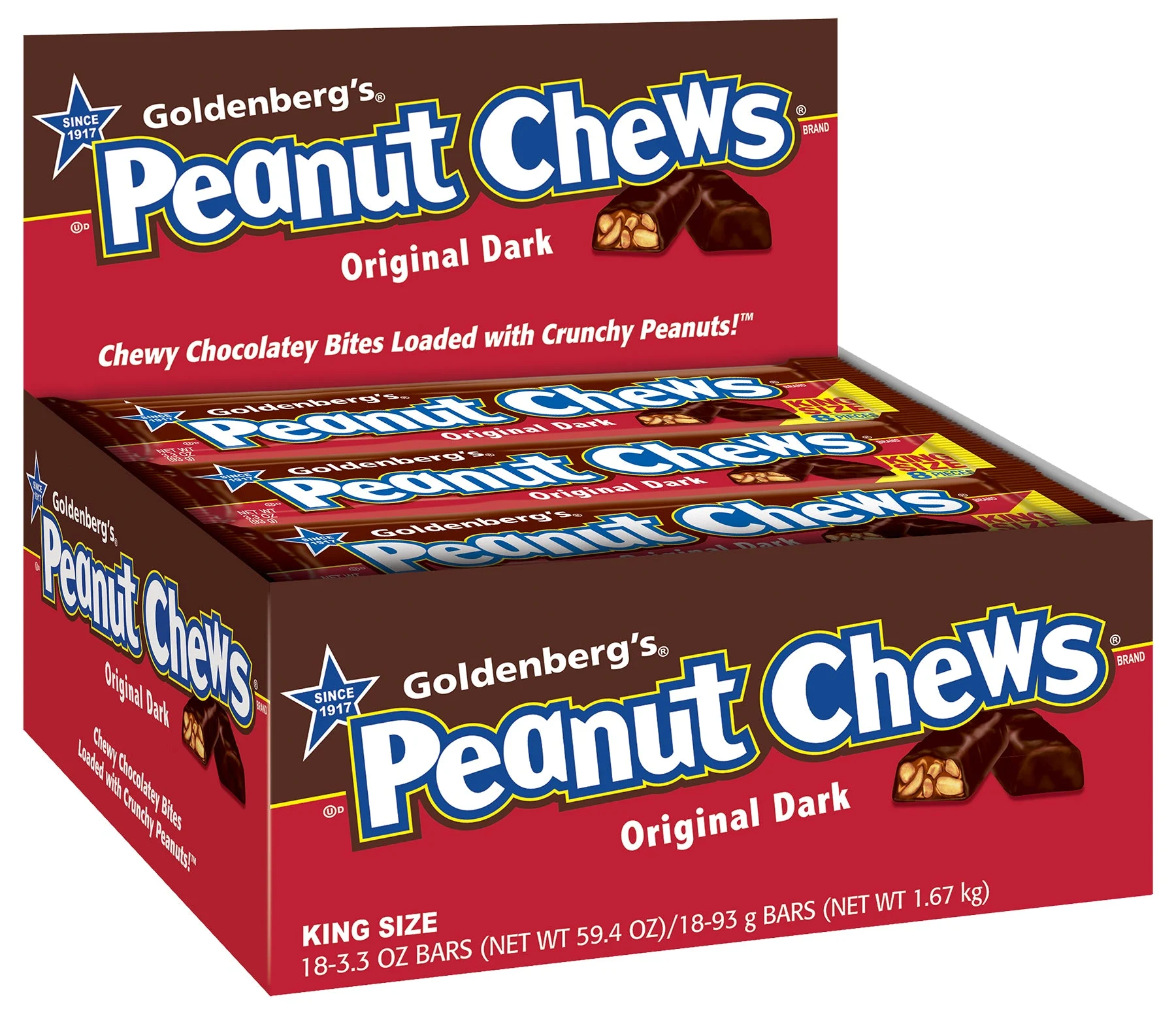 Peanut Chews Original 3.3 Ounce Size - 144 Per Case.
