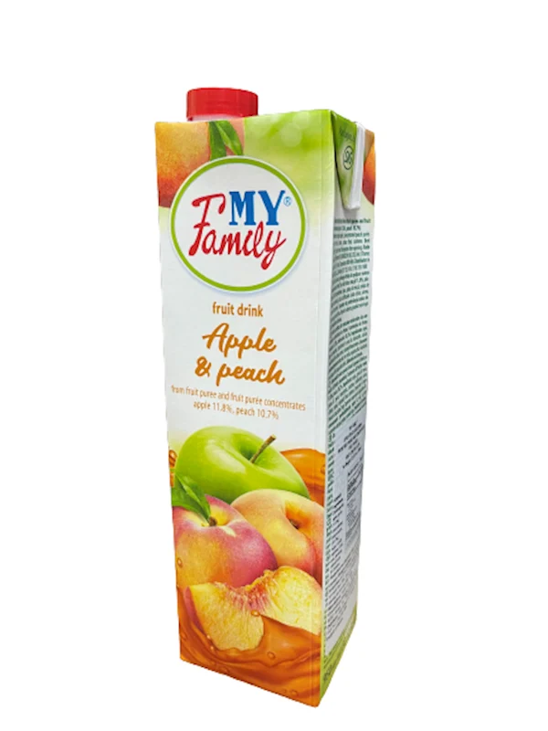 Moya Semya Fruit Drink, Apple & Peach W/Pulp 950ml/12pack