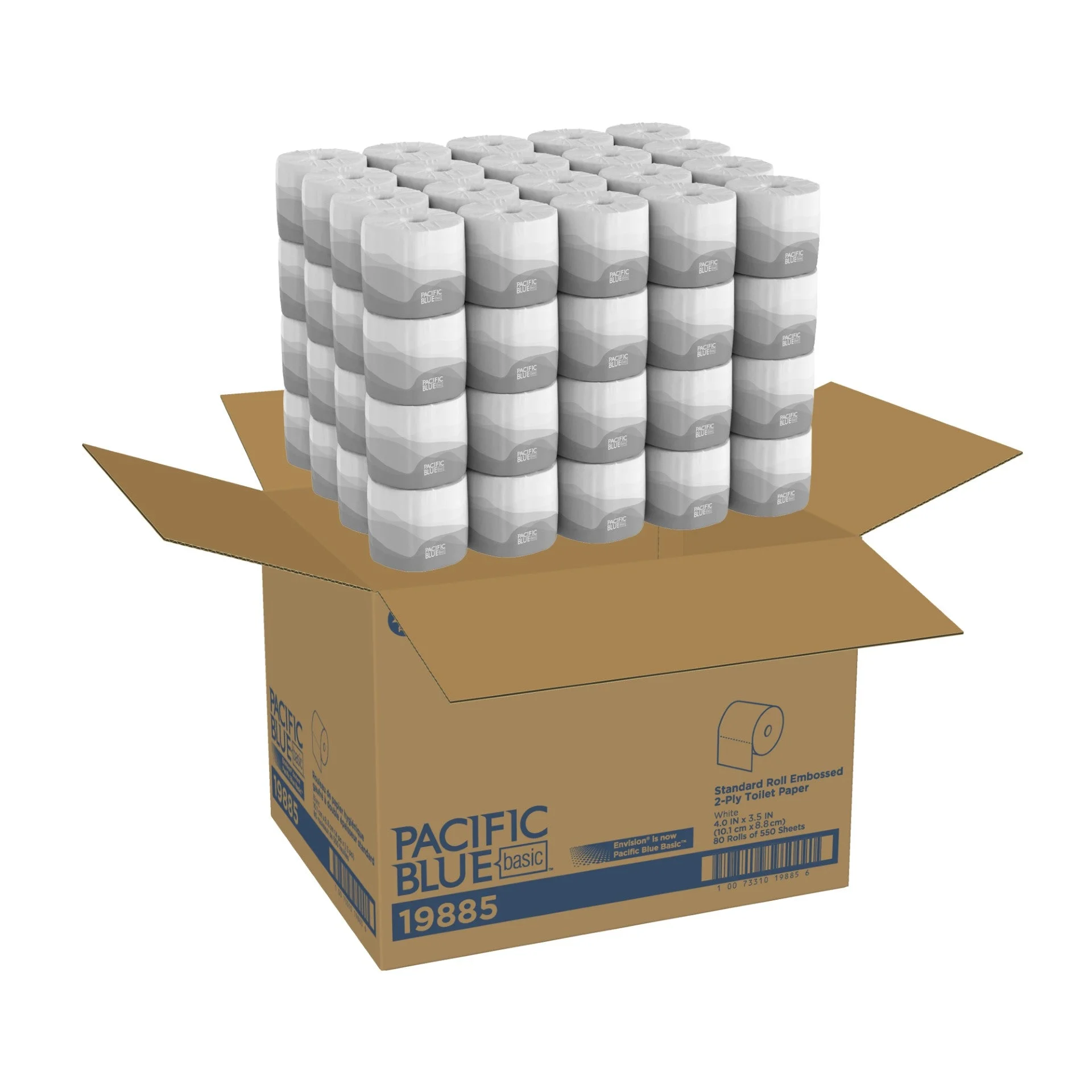 Pacific Blue Basic(R) Standard Roll Embossed2-Ply Toilet Paper By Gp Pro (Georgia-Pacific)  80 Roll