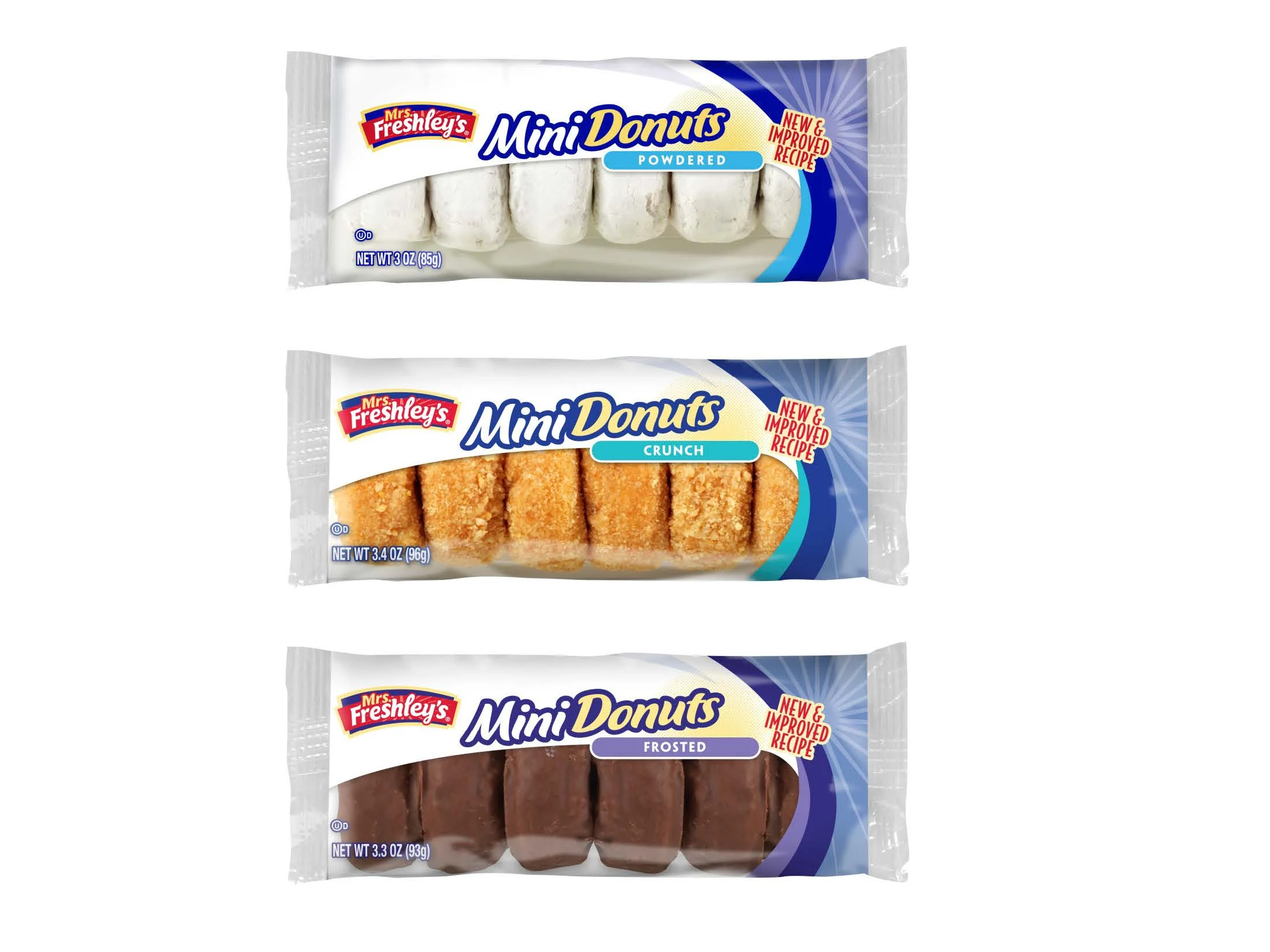Mrs. Freshley's Variety Mini Donut 72 Count Packs - 1 Per Case.