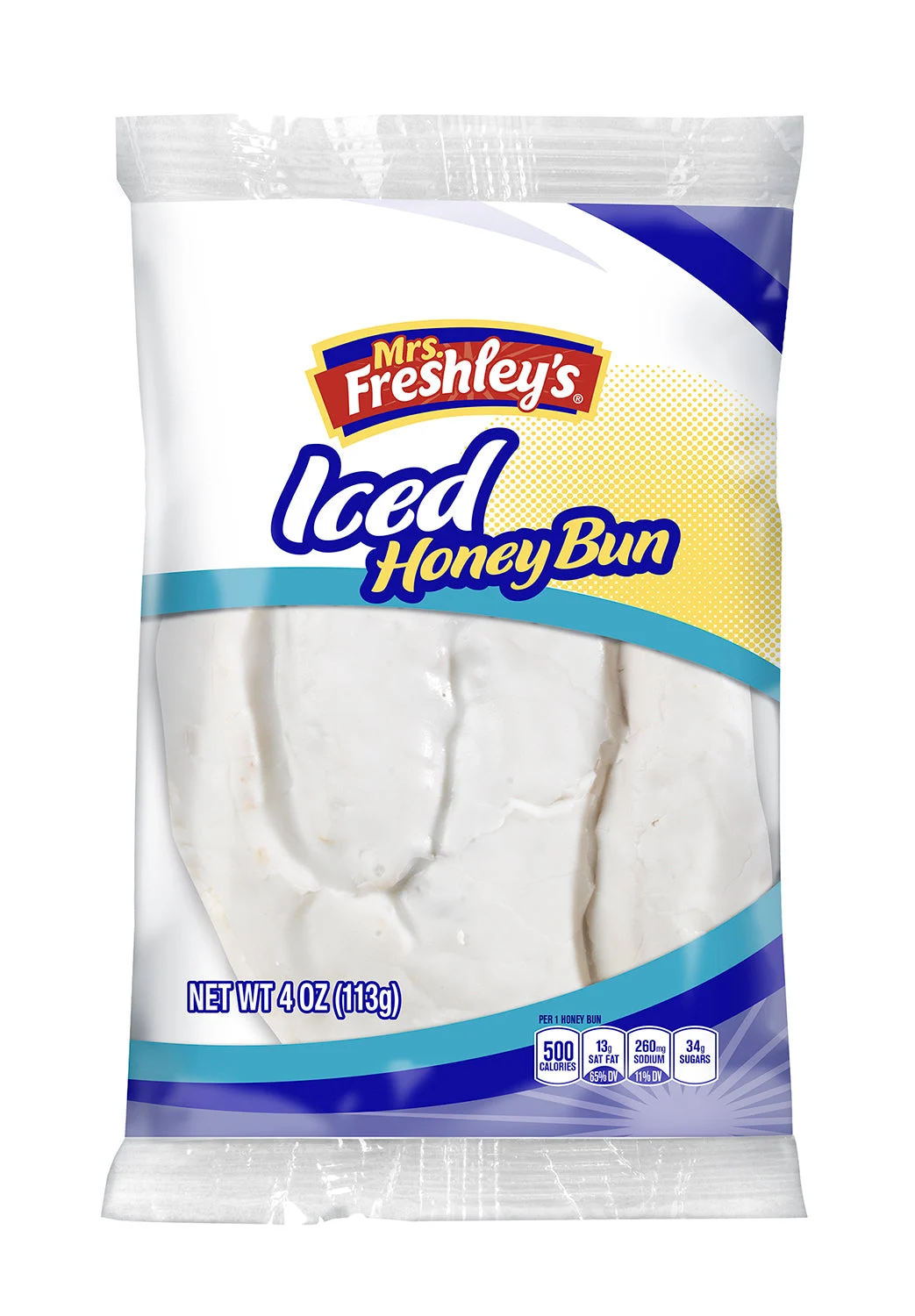 Mrs. Freshley's Iced Honey Bun 4 Ounce Size - 54 Per Case.