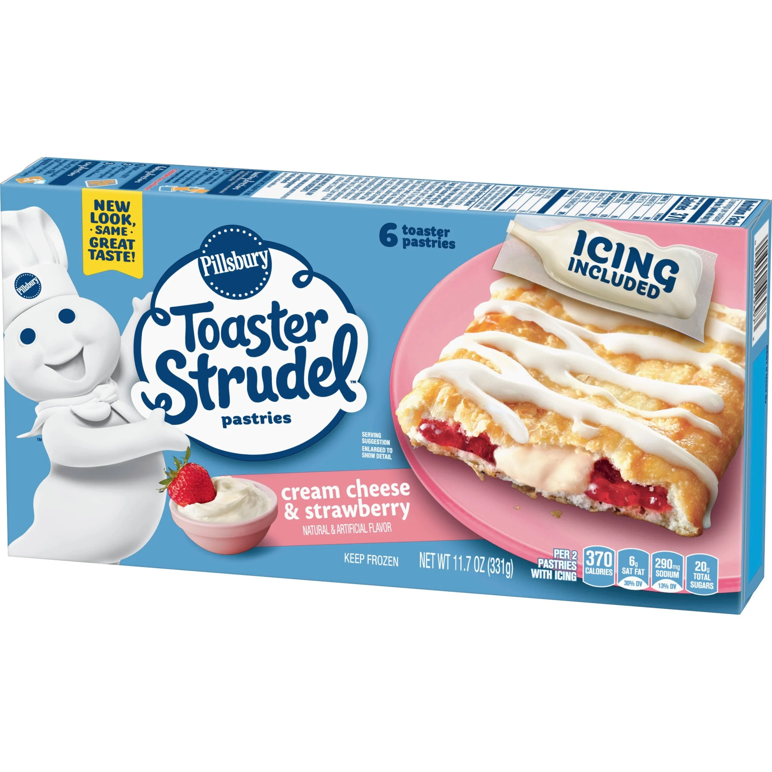 Pillsbury Frozen Toaster Strudel Pastriescream Cheese Strawberry11.7 Ounce Size - 12 Per Case.