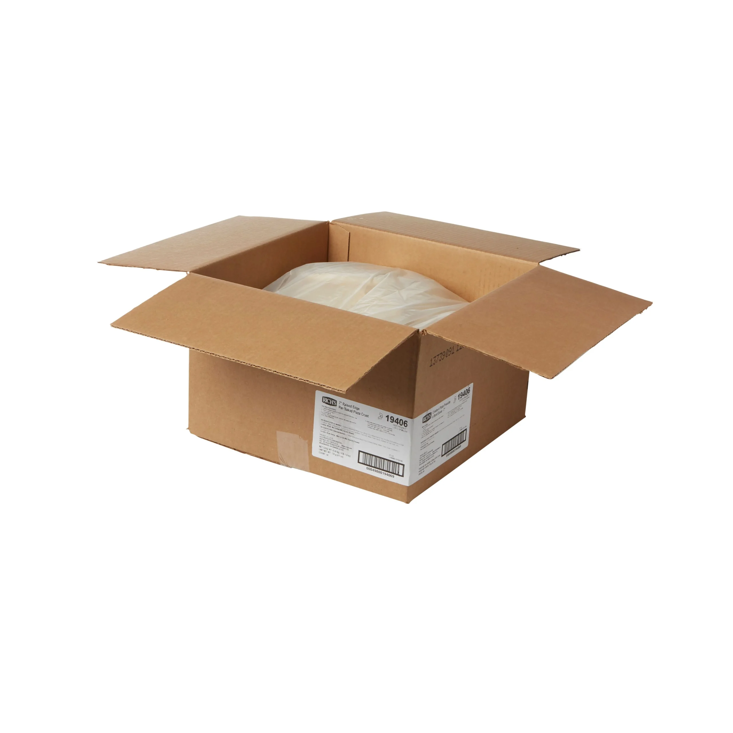 Pizza Crust Raised Edge Par Baked 7 Inch 4.7 Ounce Size - 48 Per Case.