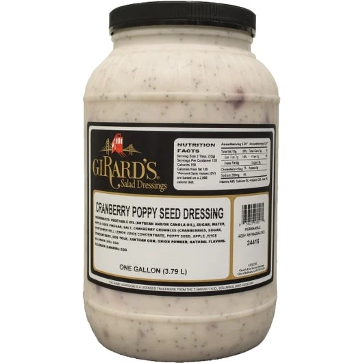 Girard's Cranberry Poppyseed Dressing, 1 Gallon - 2 Per Case.