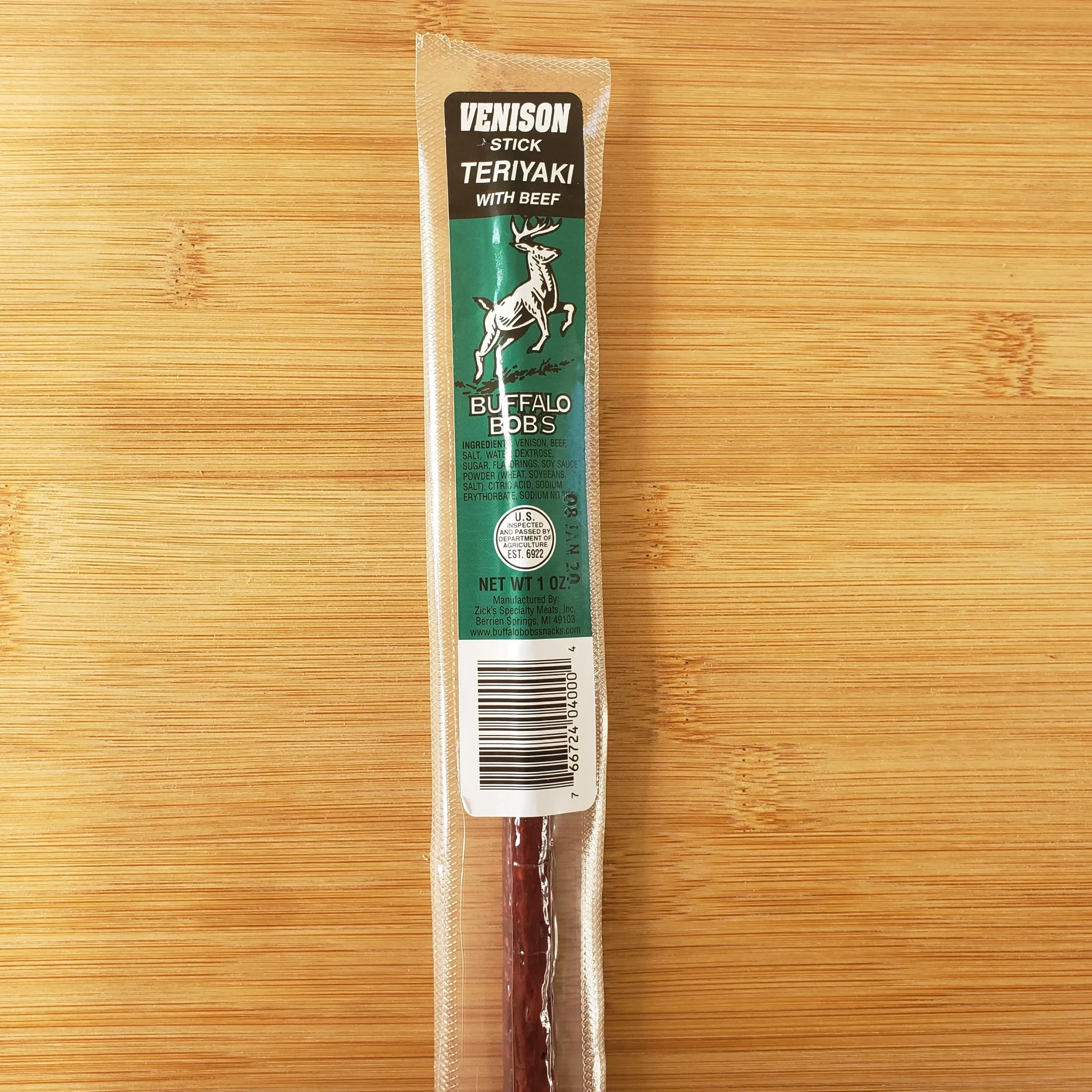 Venison and Beef Teriyaki Jerky Stick