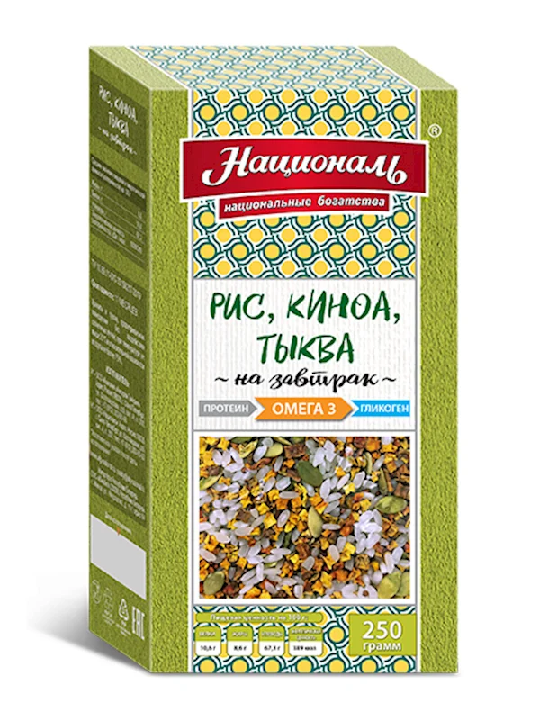 Natsional Angstrem Grains Mix Rice, Quinoa, Pumpkin Omega 3 250g/8pack