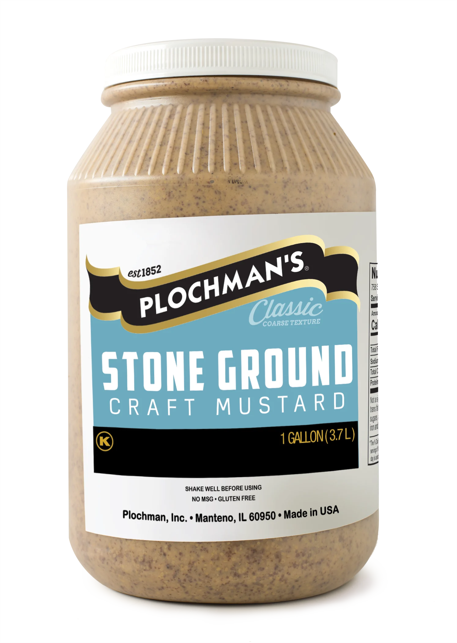 Plochman's Stone Ground Mustard, 1 Gallon - 2 Per Case.