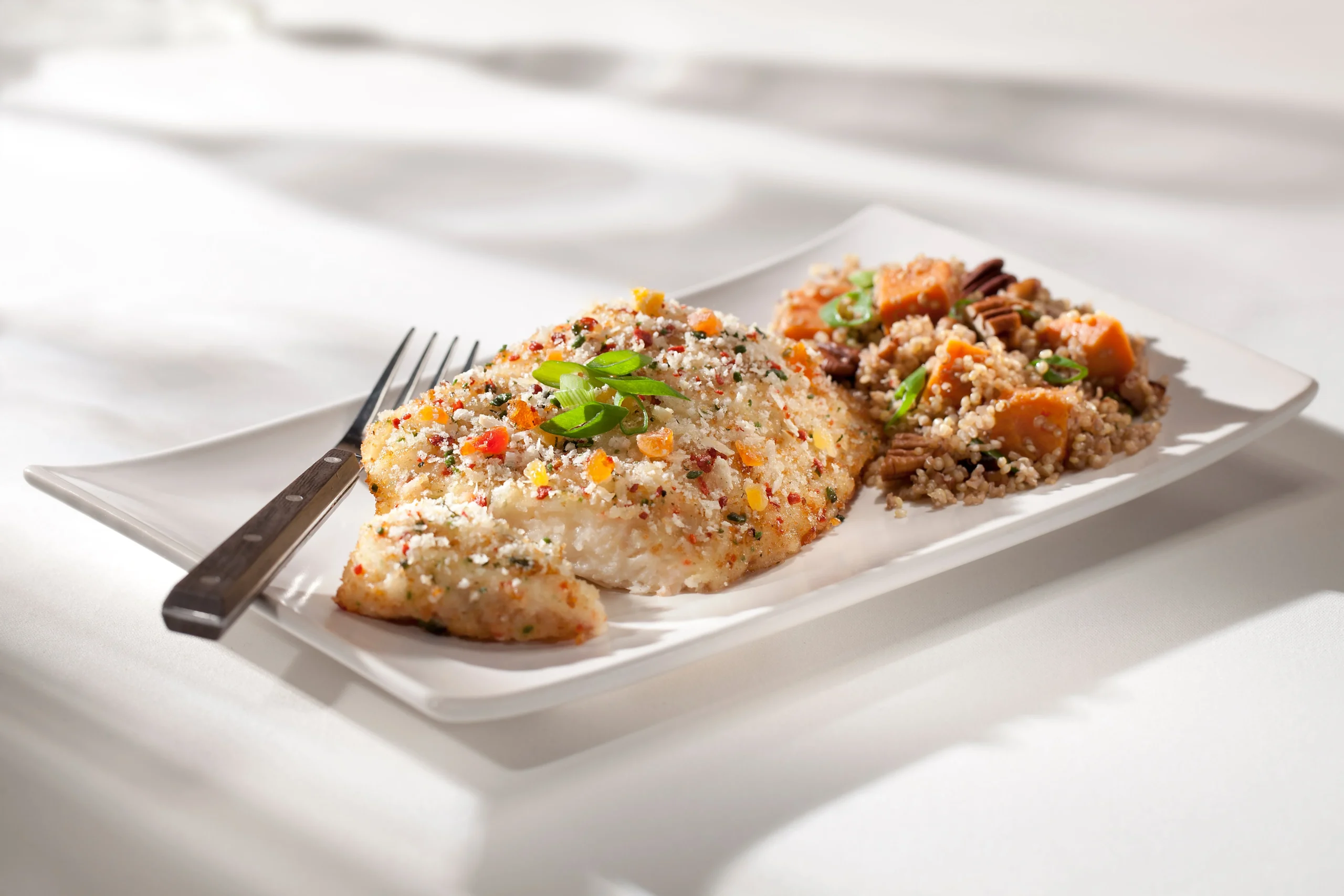 Fpi Uppercrust Coconut Crusted Tilapia With Mango & Papaya Natural Cut Fillets 10 Pound Each - 2 Per Case.