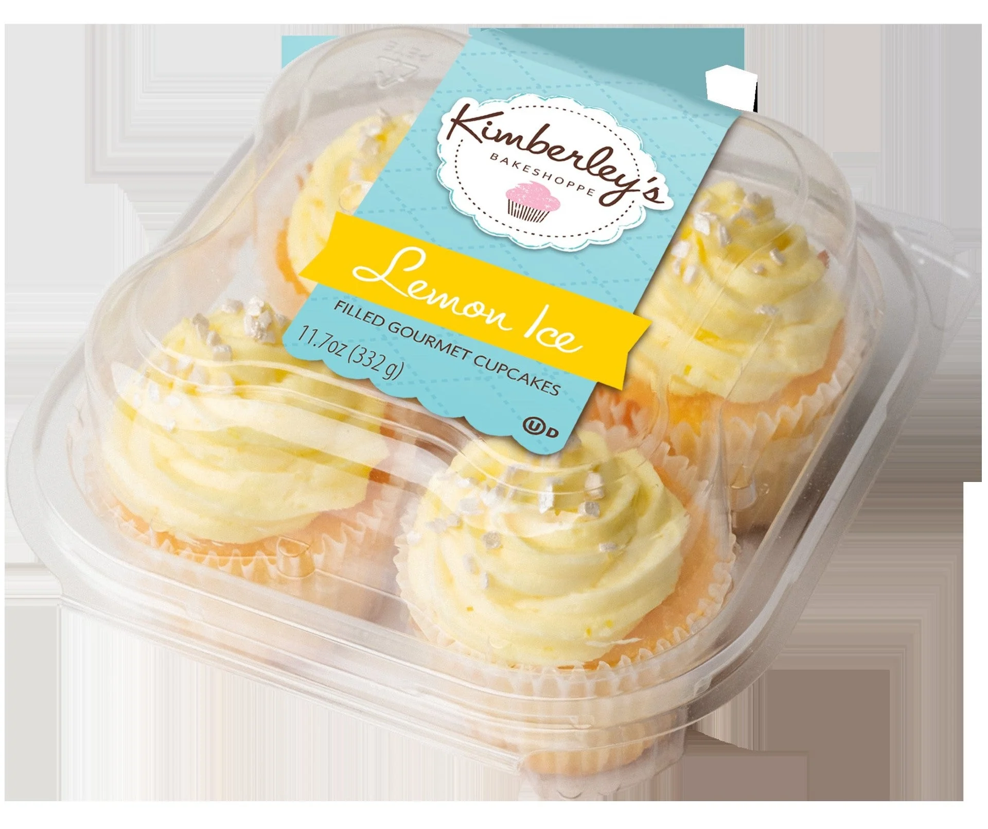 Kimberley's Bakeshoppe Lemon Ice Gourmet Cupcakes 11.7 Ounce Size - 12 Per Case.