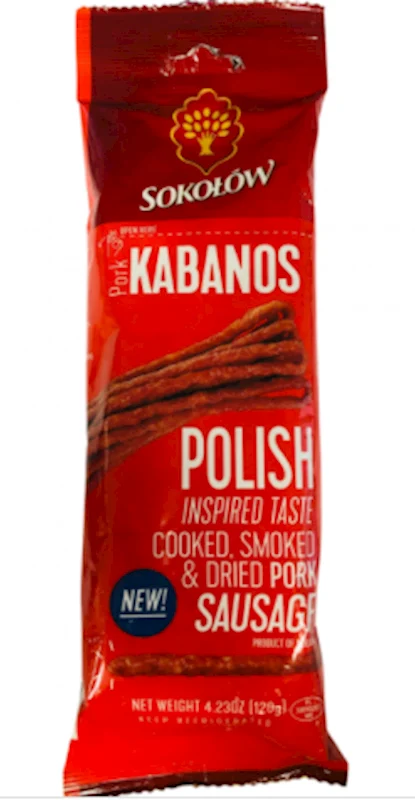 SOKOLOW Cooked, Smoked & Dried Polish Pork Kabanos 120g/25pack