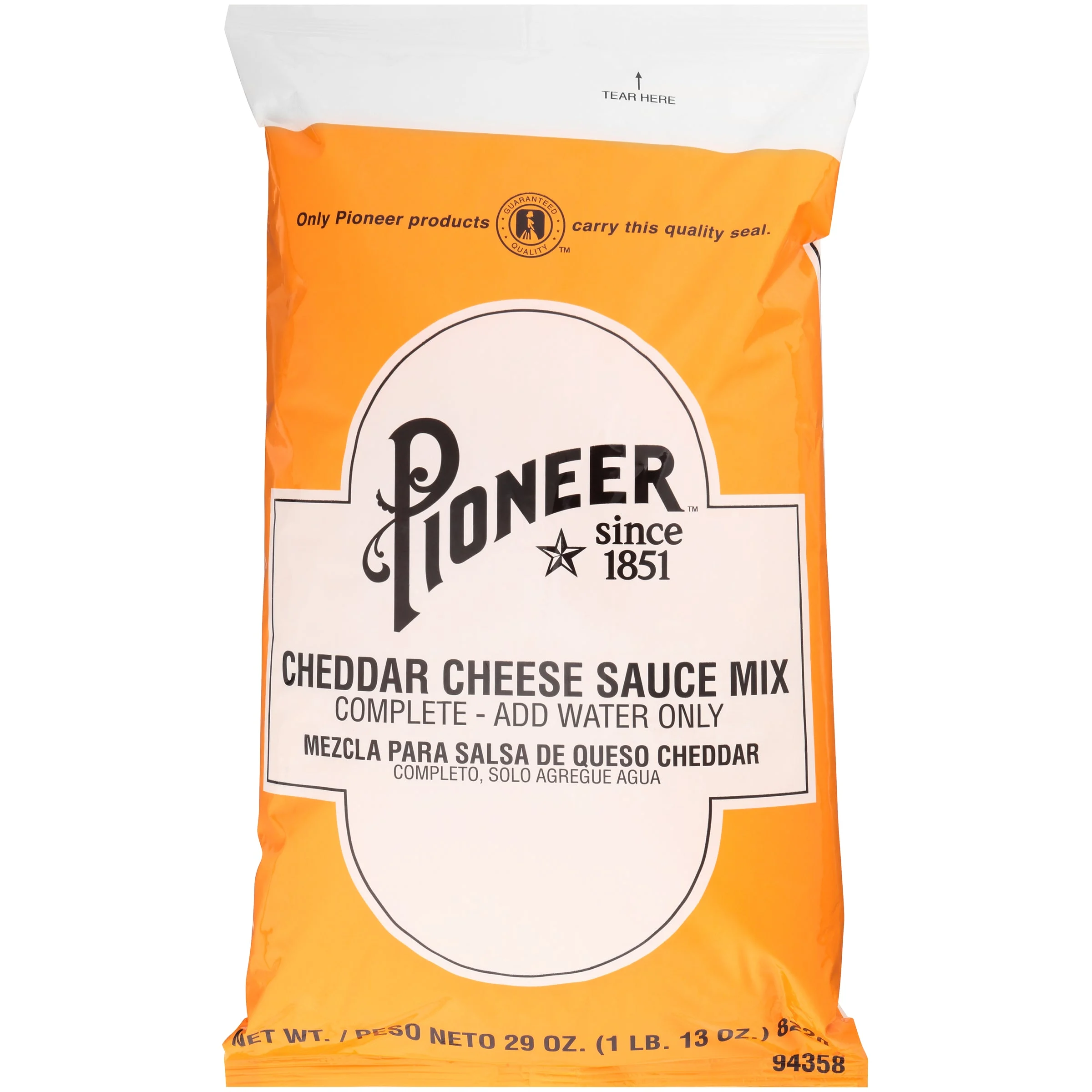 Pioneer Cheddar Cheese Sauce Mix 29 Ounce Size - 6 Per Case.