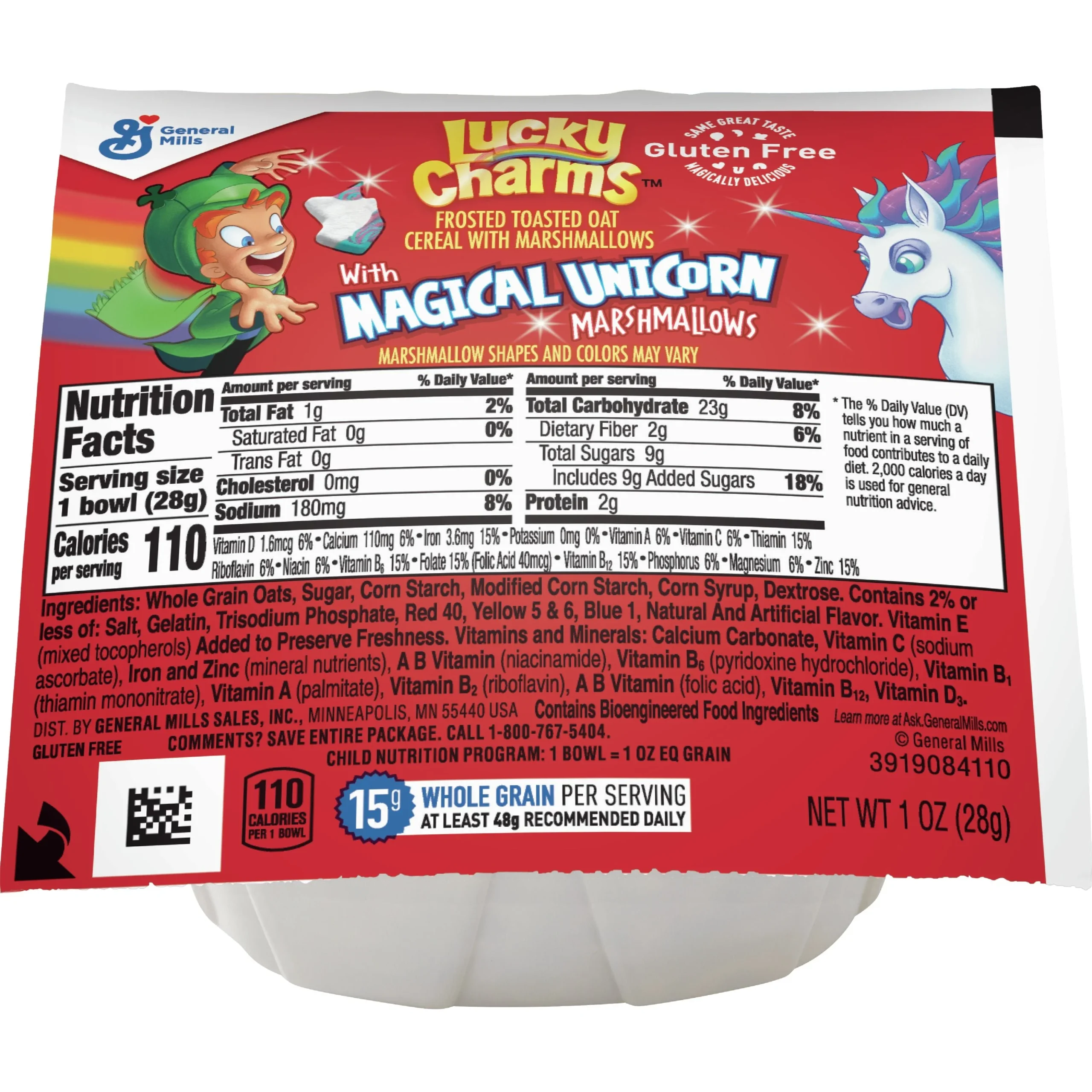 Lucky Charms Cereal Single Serve Bowlpak 1 Ounce Size - 96 Per Case.
