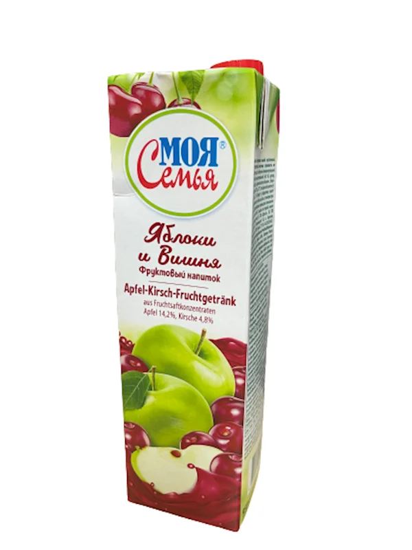 Moya Semya Fruit Drink, Apple & Cherry 950ml/12pack