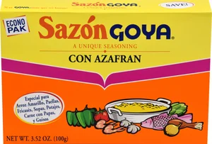 Goya Sazon Azafran Econo Pak 3.52 Ounce Size - 18 Per Case.