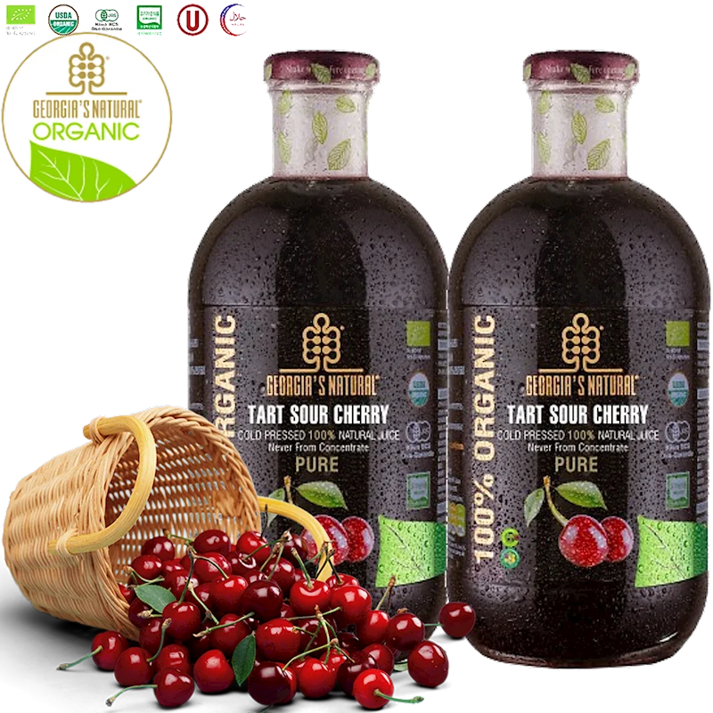 GEORGIA'S NATURAL Organic Cold Pressed Tart Sour Cherry Juice