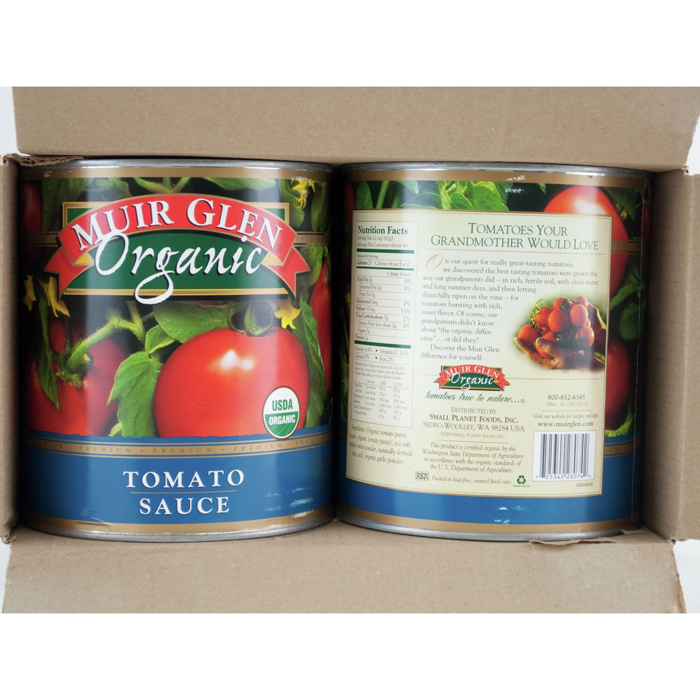 Muir Glen Organic Canned Vegetables Bulktomato Sauce 106 Ounce Size - 6 Per Case.