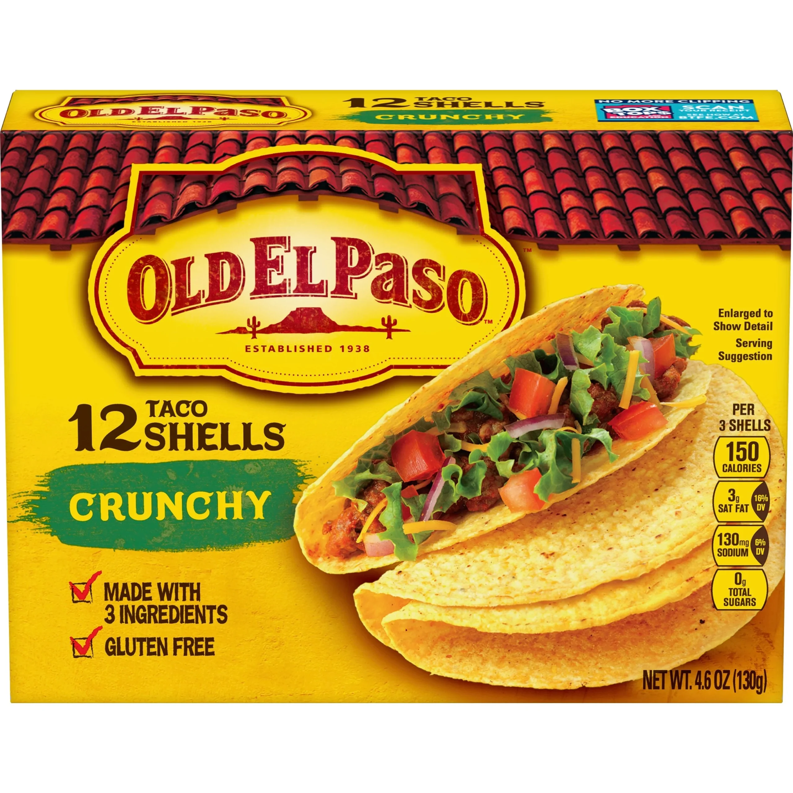 Old El Paso Shells 5 Inch Taco 4.6 Ounce Size - 12 Per Case.