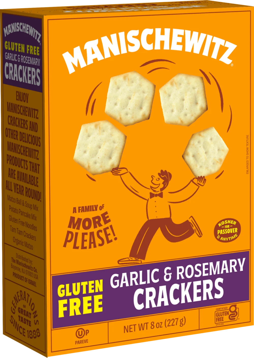 Manischewitz Gluten Free Garlic & Rosemary Crackers