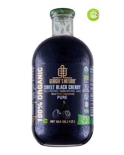 GEORGIA'S NATURAL Organic Cold Pressed Sweet Black Cherry Juice 1L/6pack