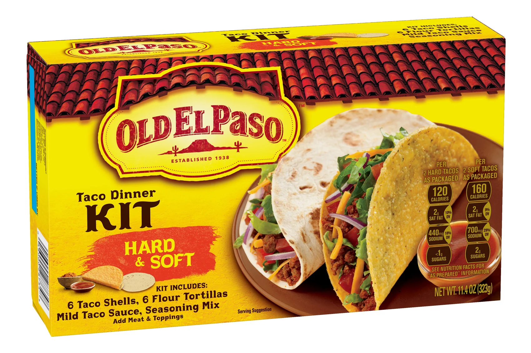 Old El Paso Taco Dinner Kit 11.4 Ounce Size - 12 Per Case.