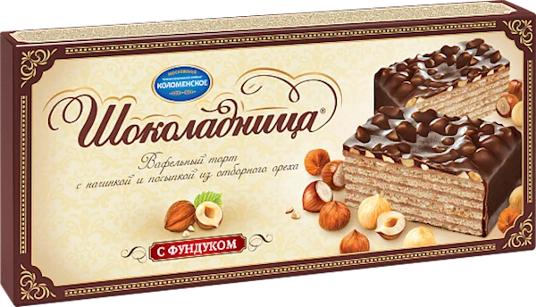 KOLOMENSKOE Waffle Cake Shokoladnitsa with Hazelnuts 230g/12pack