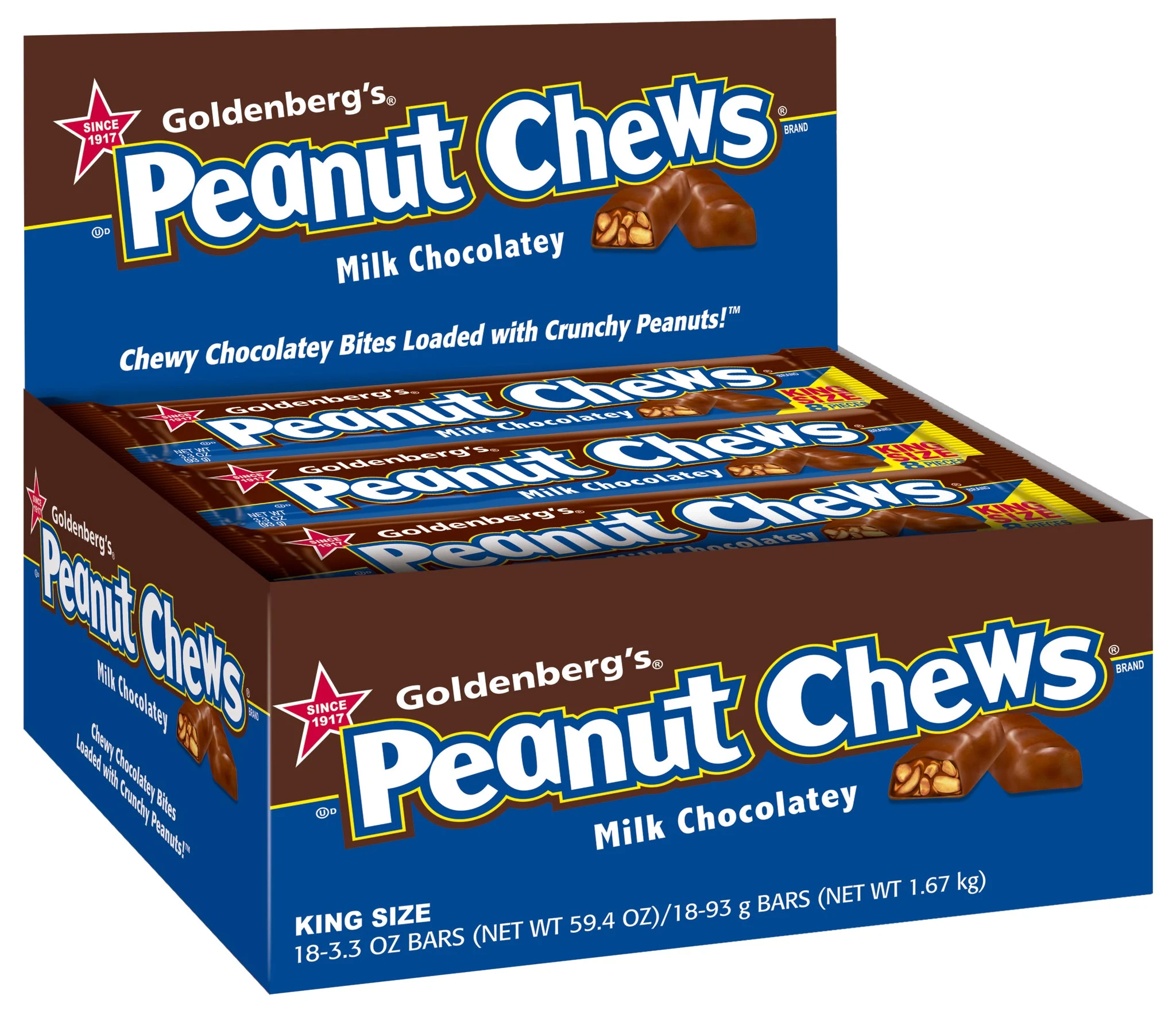 Peanut Chews Milk Chocolatey Ctcase 3.3 Ounce Size - 144 Per Case.
