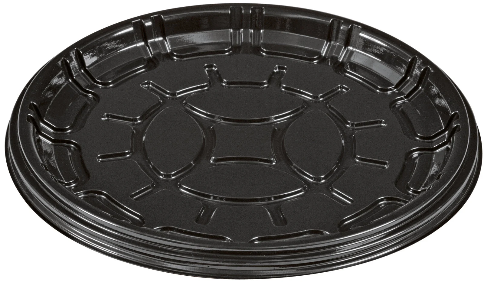 Partipak 12" Round Black Pet Everyday Tray
