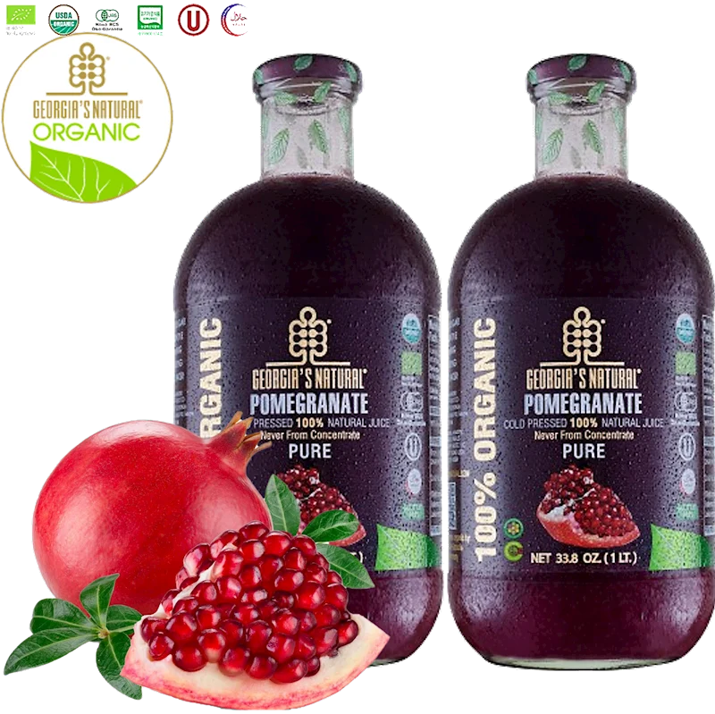 GEORGIA'S NATURAL Organic Pomegranate Juice 750ml/8pack