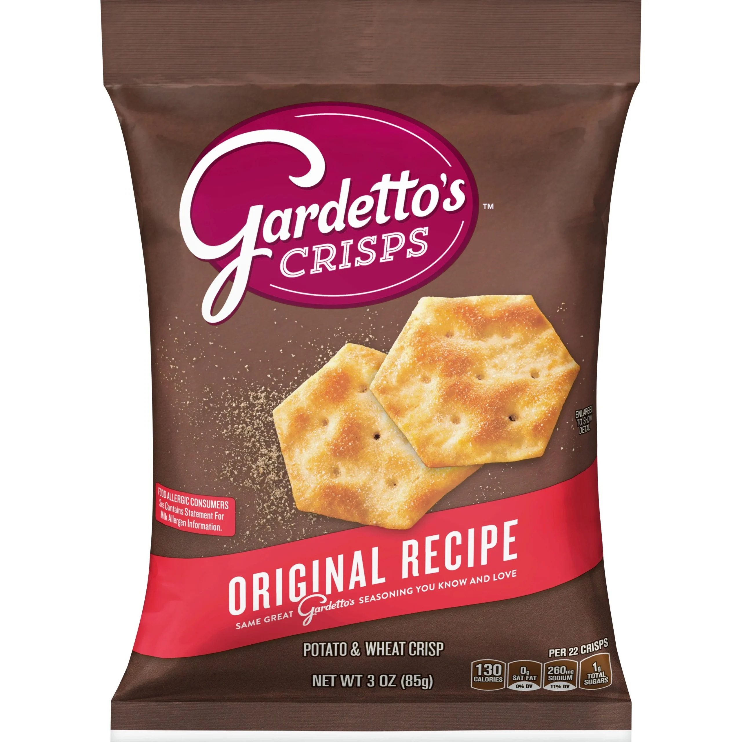 Gardetto's Snack Crisps Original Recipe 3 Ounce Size - 7 Per Case.