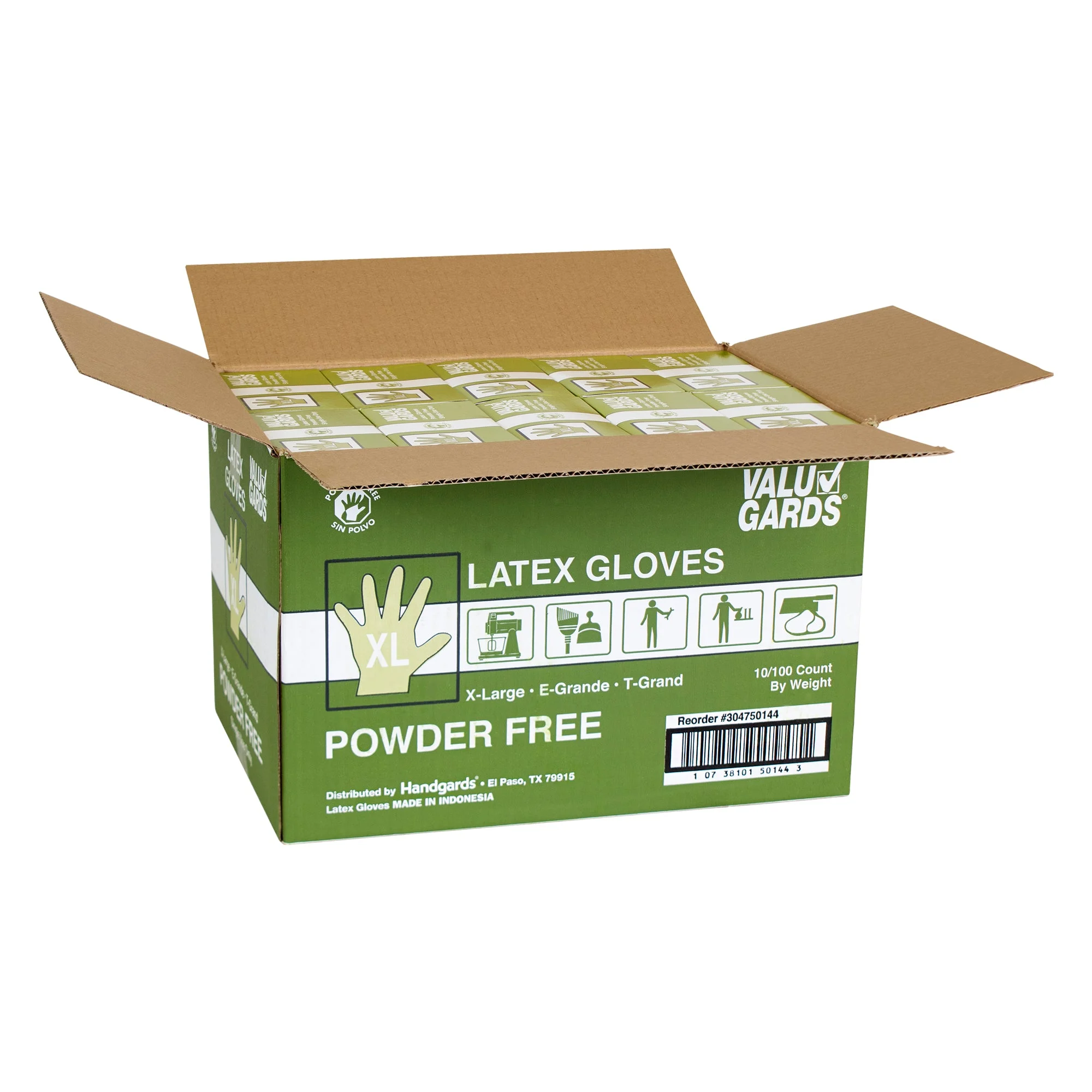 Glove Latex Valugard Powder Free Extra Large 100 Each - 10 Per Case.