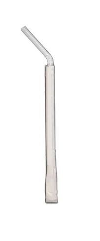 7.75" White Flex Pp Straw Wrapped