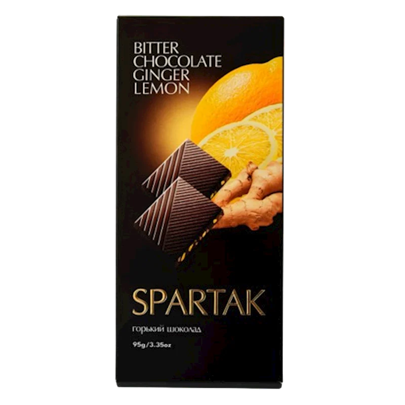 SPARTAK Bitter Chocolate Bar with Ginger & Lemon 95g/20pack