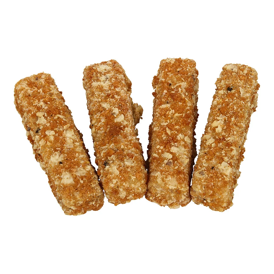 Pollock Oven Ready Whole Grain Breaded Baja Fish Sticks 10 Pound Each - 1 Per Case.