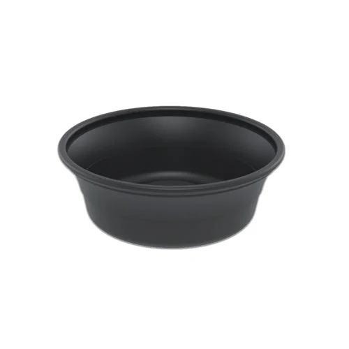 4.9" Round Black Ps Large All Purpose Squat Curled Bowl  8 Oz.
