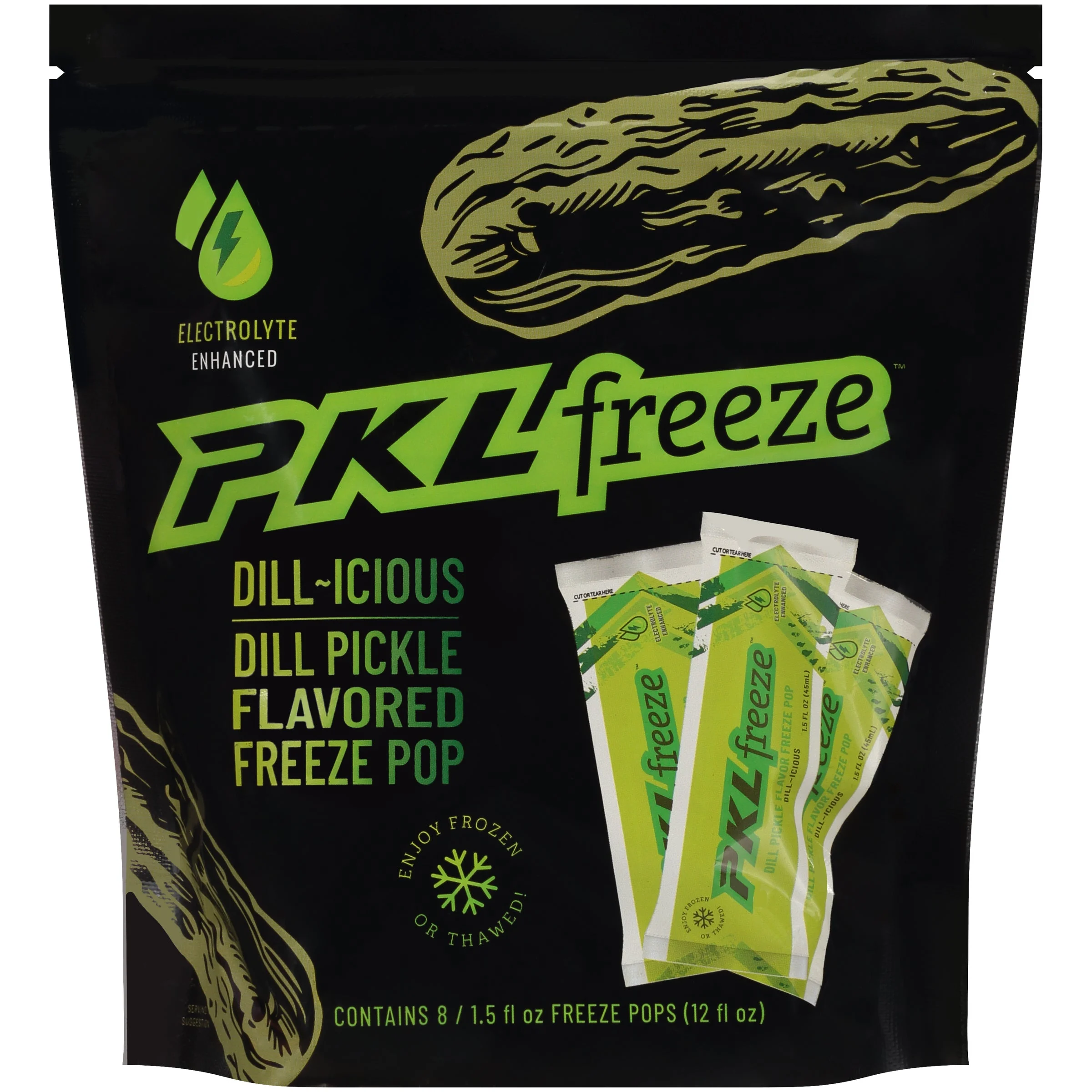 Pkl Freeze Dill Pickle Flavored Freeze Pop 32-1.5 Fluid Ounce- 4 per case