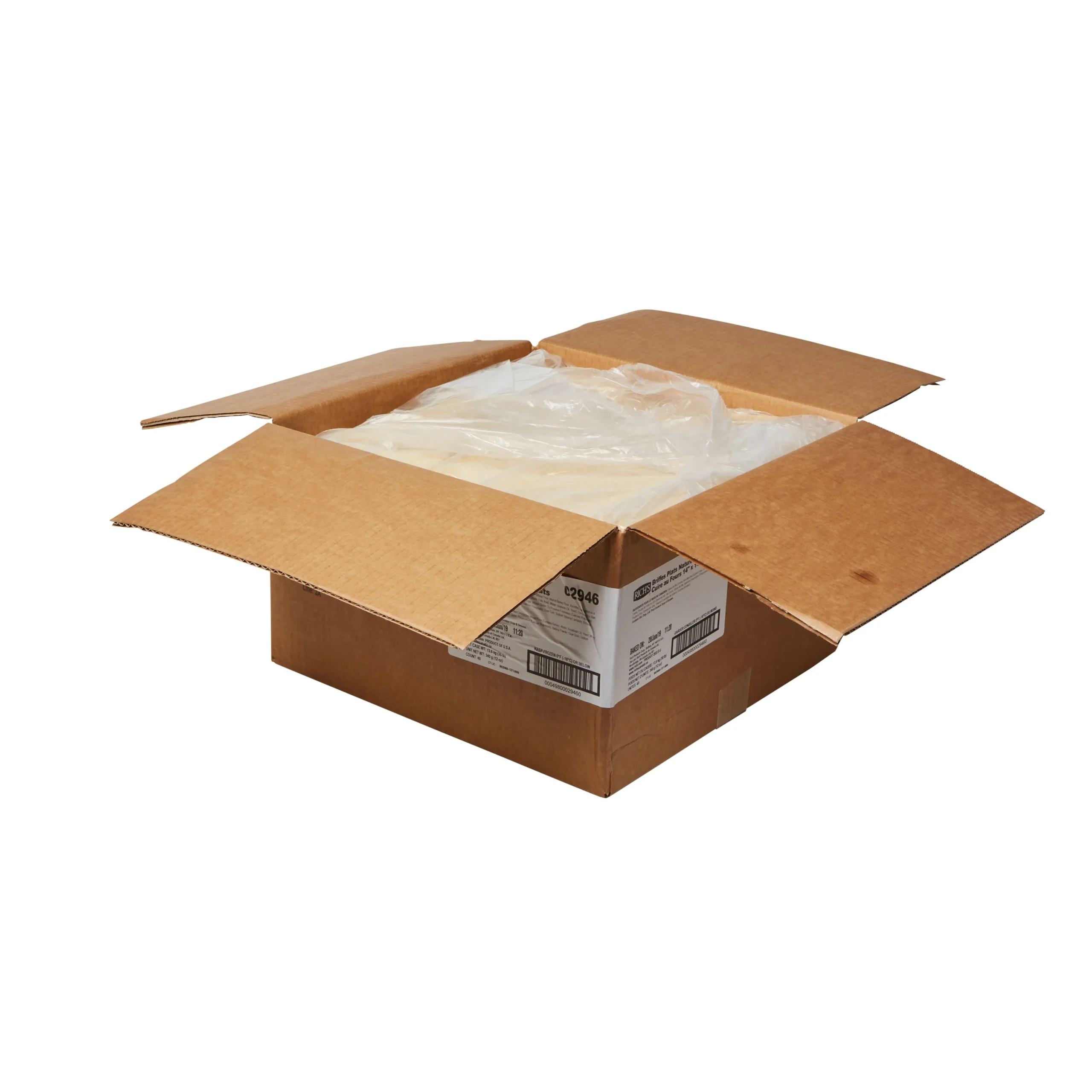 Flatbread Baked Plain 14 x 14 Inch 12 Ounce Size - 40 Per Case.