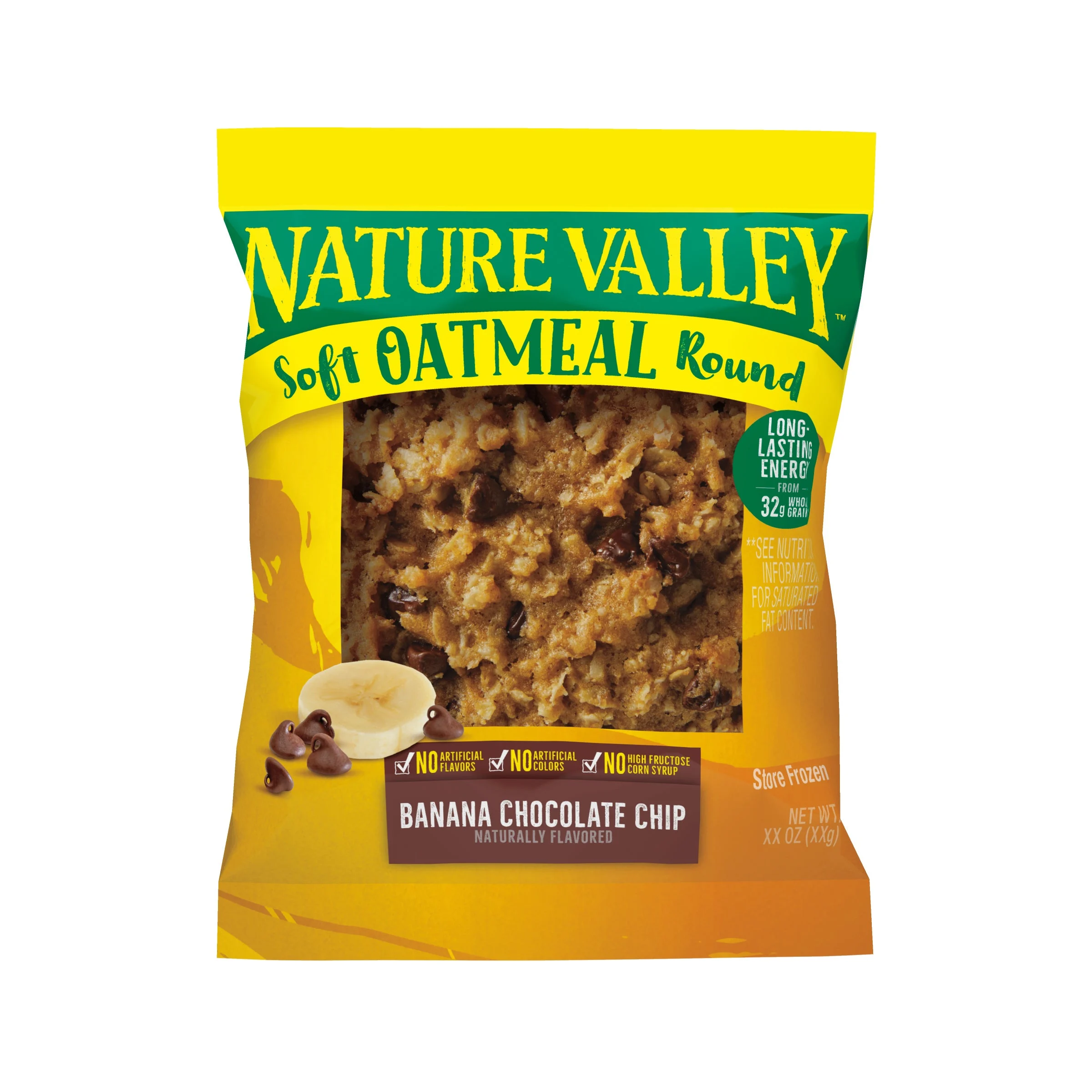 Nature Valley Oatmeal Round Banana Chocolate Chip 2.32 Ounce Size - 72 Per Case.