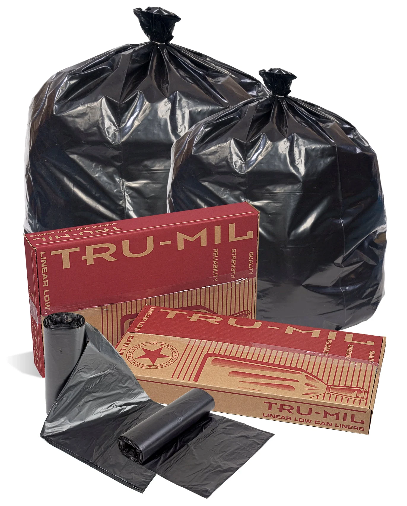 24X32 .9 Mil 12-16 Gallons Black Star Perf Roll 250(10/25 Count - 12-16 Gallon Bags) No Print