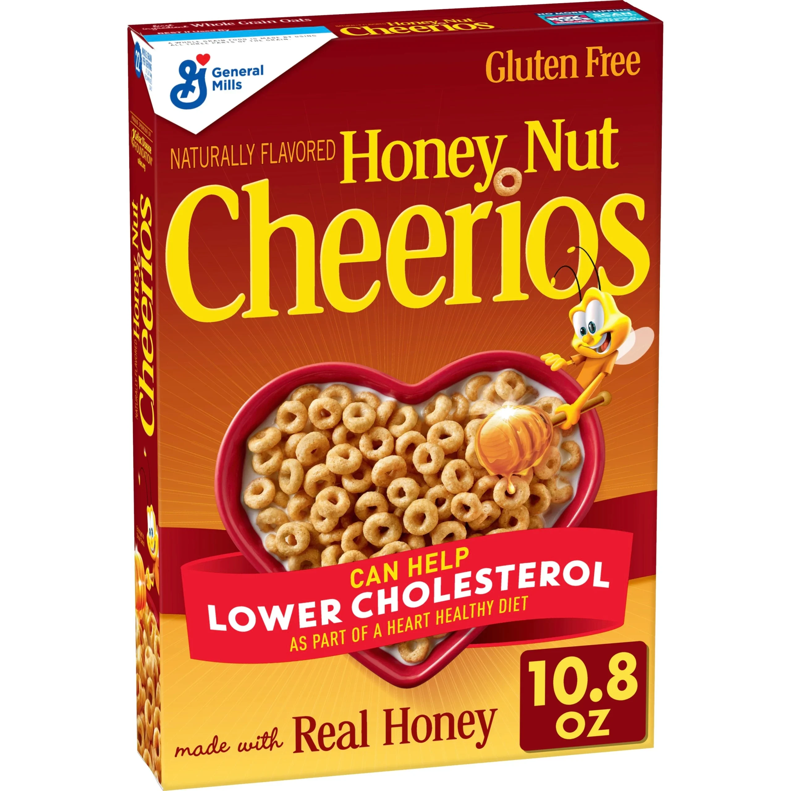 Honey Nut Cheerios Cereal Box 10.8 Ounce Size - 12 Per Case.