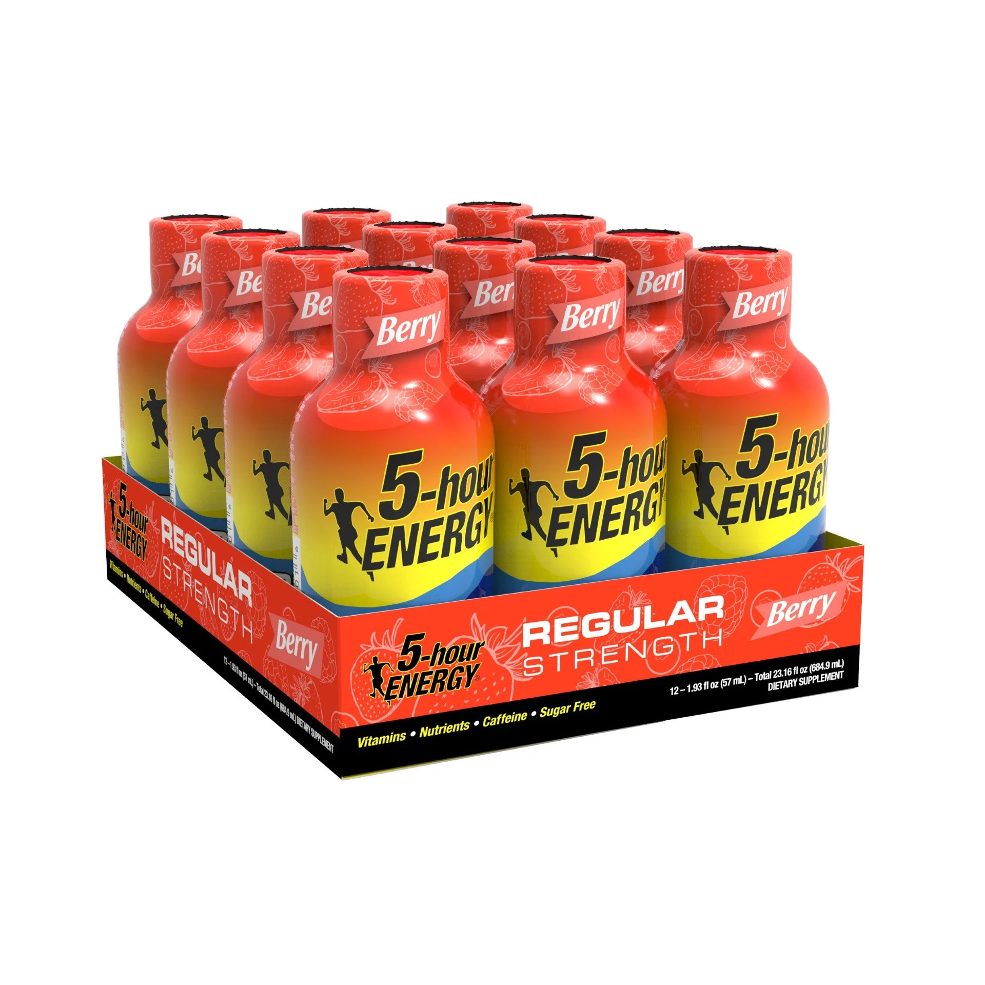 Hour Energy Shot Regular Strength Berry 1.93 Fluid Ounce - 48 Per Case.