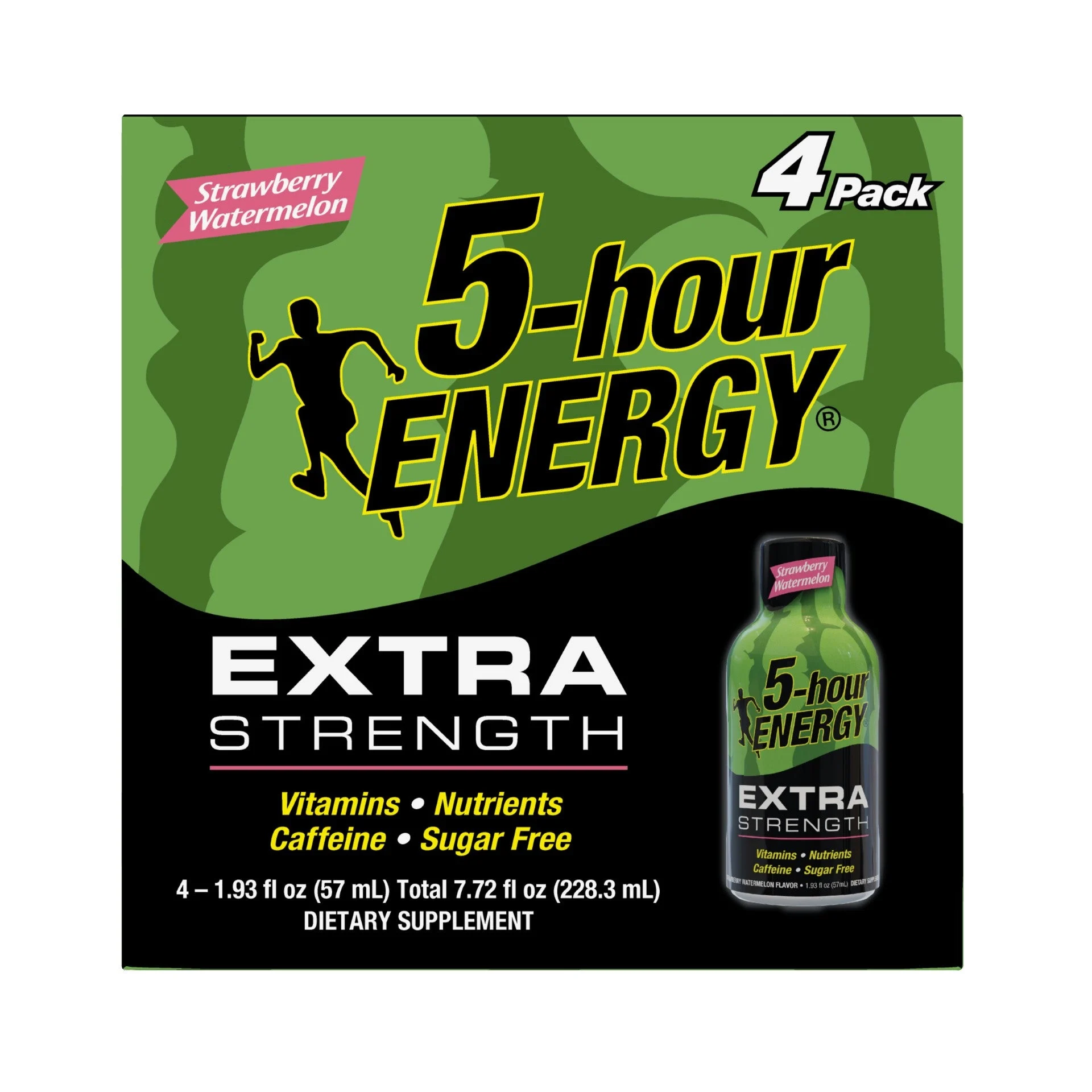 Hour Energy Shot Extra Strength Strawberry Watermelon 7.72 Fluid Ounce - 12 Per Case.