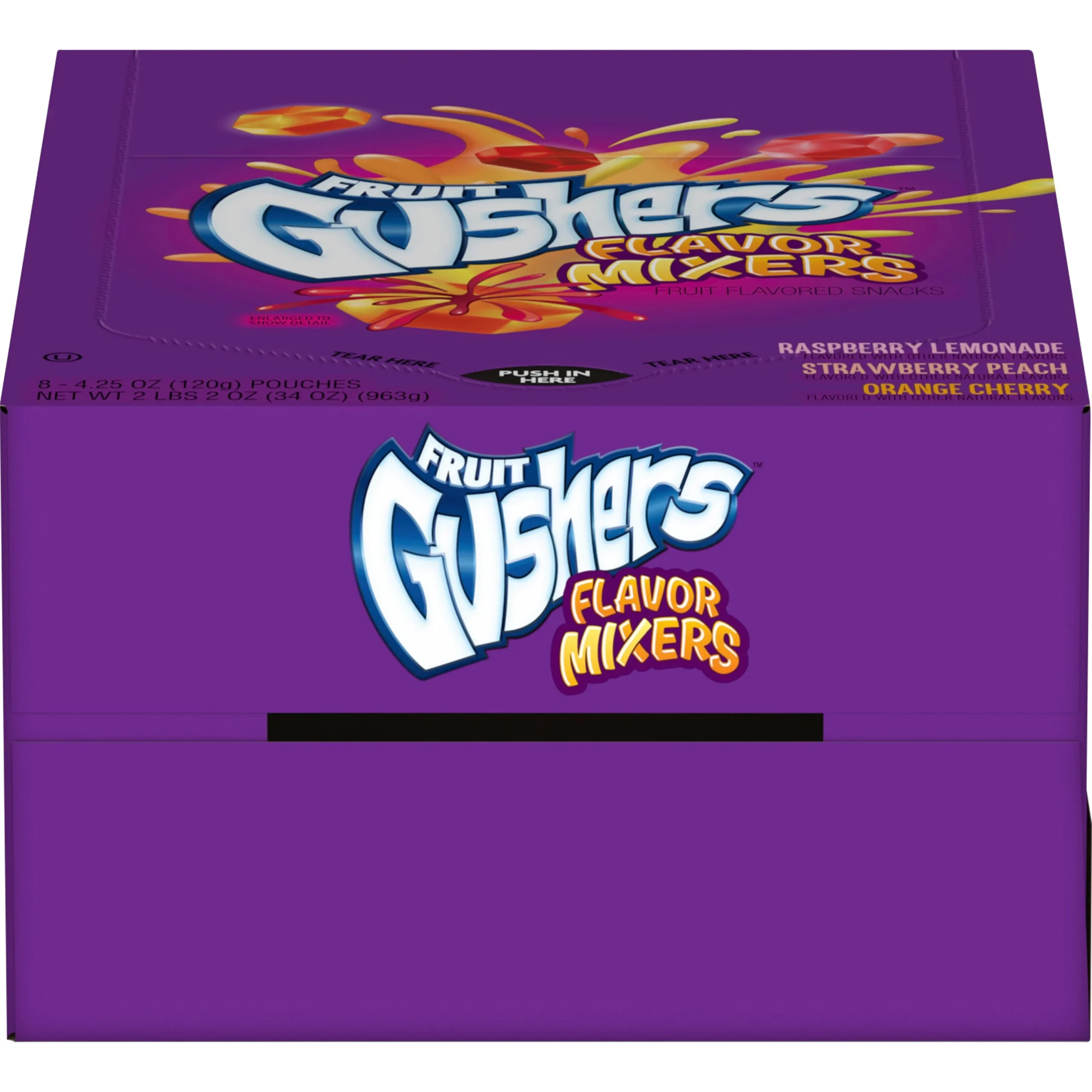 Fruit Gushers Gluten Free Fruit Snacks Flavor Mixers 34 Ounce Size - 6 Per Case.