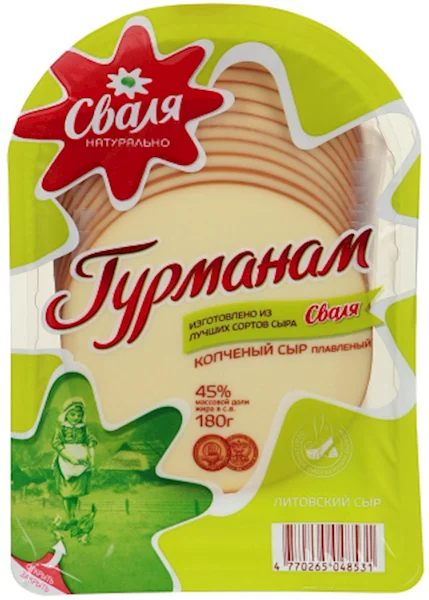 Svalia Cheese Gurmanam 45%, Smoked, Sliced 150g/14pack