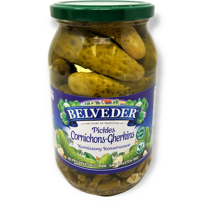 BELVEDER Pickled Cornichons-Gherkins 900g/12pack
